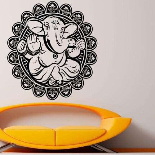 ZOOYOO Ganesha Wall Stickers Home Decor Elephant Lord Vinyl Art Wall Decal Sticker Removable Waterproof