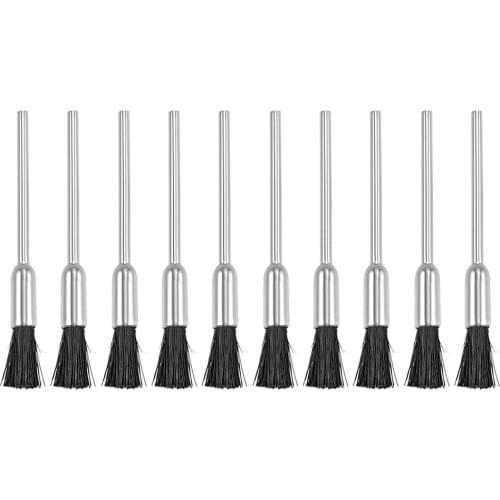 Uxcell Mini Nylon Buffing Wheels Brush 5X9mm with 2.35mm Arbor for Rotary Tool Metal Wood Jewelry Surface Polishing Black