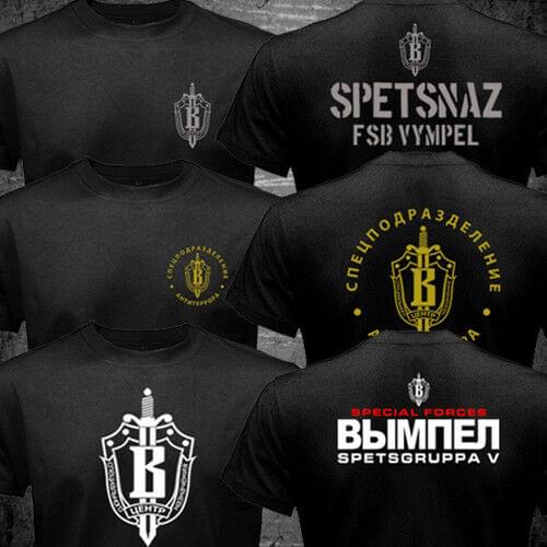 New Russian Spetsnaz Special Forces Spetsgruppa V Vympel Group Military Men T shirt SHORT Casual O-Neck men clothing