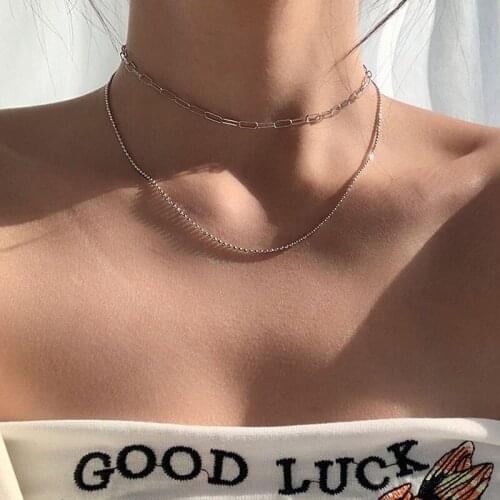 New Necklace 2021 Initial Necklace Multi-layer Clavicle Chains Necklaces for Women Fashion Neck Jewelry Wholesale Kpop