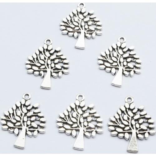 15 Pcs/lot Metal Alloy Life Tree Charms Pendant Component For DIY Earring Necklace Jewelry Making Findings
