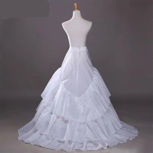 Wedding Petticoat Jupon Court Train Crinoline Slip Underskirt for A-line Wedding Dress 3 Layers Wedding Accessoires
