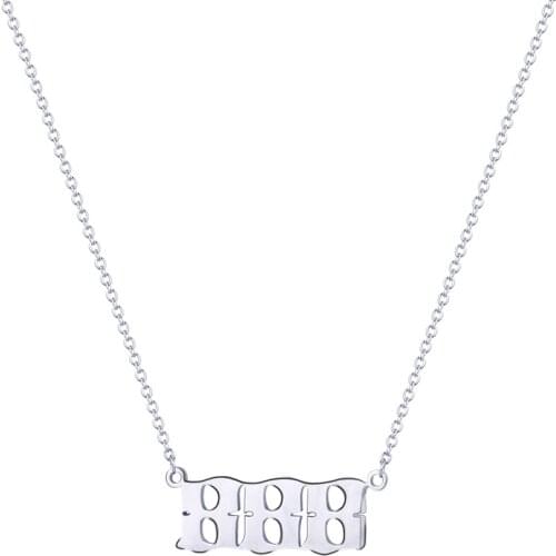 Popular stainless steel digital Pendant Necklace Angel number 000-999 Necklace neckchain