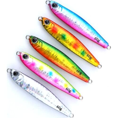 CASTFUN 60g 80g 1pc Sea Fishing Lures Slow Jigging Casting Jig Metal Jig Artificial Baits Cast Jig Fishing Jigging Lure