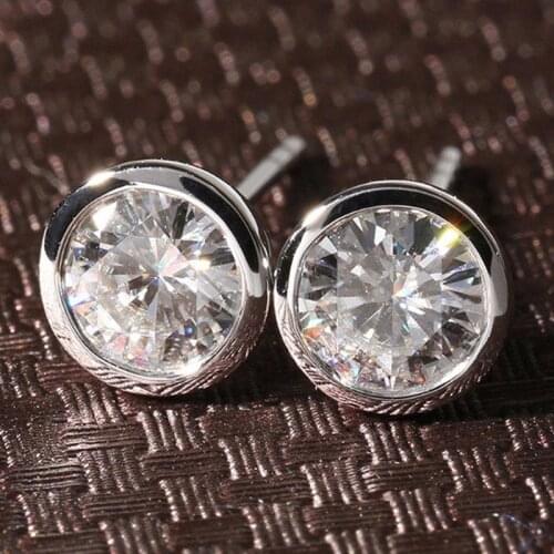 Simple Female Earrings 925 Sterling Silver Dazzling Round Zircon Earrings for Women Accessories Timeless Styling Jewelry bijoux