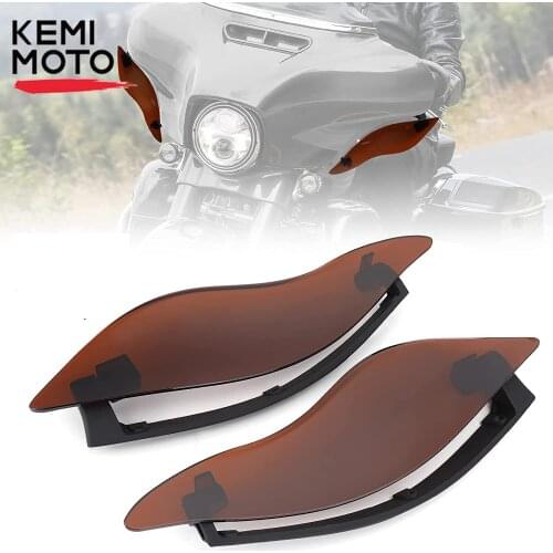 KEMIMOTO Adjustable Windshield Fairing Air Deflectors Side Wings for Touring Models Electra Glide Street Glide Tri Glide CVO