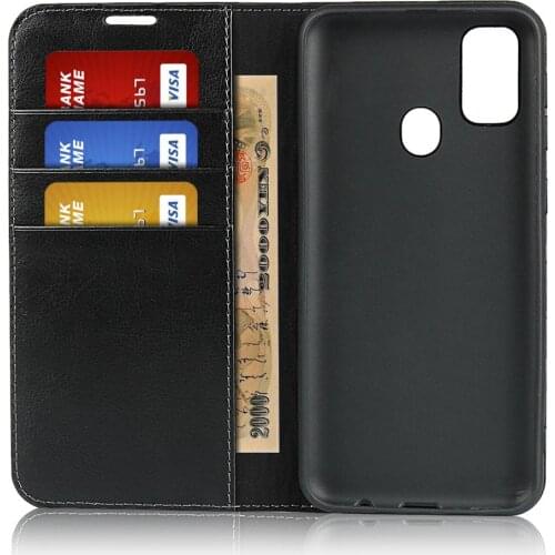 Deluxe left and right dermis cover mobile phone case For Samsung Galaxy M30S Four Color Wallet Card Bracket Function