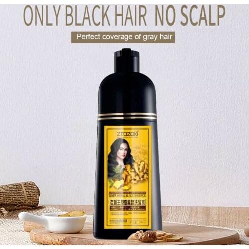 ZtaZaki 3pcs/Lot Natural Ginger Hair Color Shampoo Fast Permanent Black Hair Dye Shampoo For Covering Gray White Hair Dying