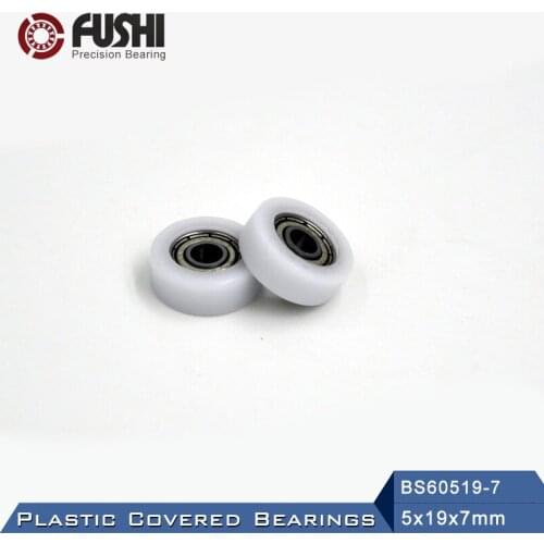 605 ZZ Ball Bearing Covered With POM Plastic 5*19*7 mm ( 2 PCS ) Plastic Pulley Bearings 605 Z 2Z
