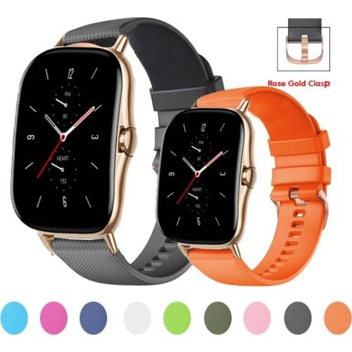 Silicone Soft Strap for xiaomiHuami Amazfit GTR42mm Bracelet 20mm Wristband for Huami Amazfit Bip S/GTS/GTS 2 Wearable Watchband