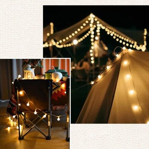 LED String Lights Starry Sky Bulb Lights Camping Tent Atmosphere Lamp Outdoor Waterproof Garden Party Patio Street Decoration