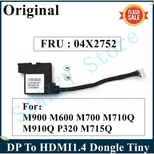 SZWXZY 95% NEW Original For LENOVO Laptop M900 M600 M700 M710Q M910Q P320 M715Q DP To HDMI1.4 Dongle Tiny 04X2752
