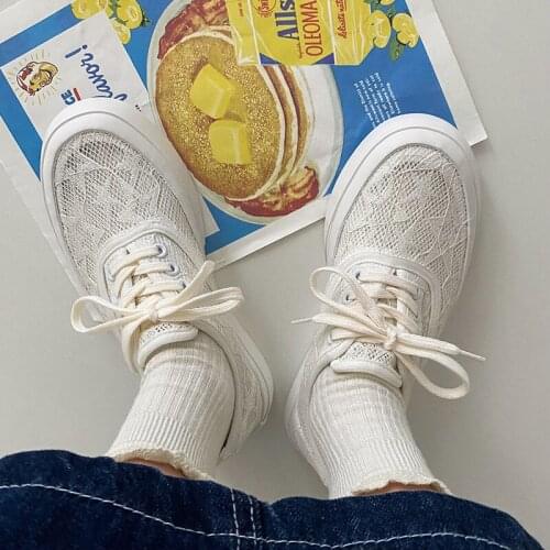 Big Toe Muffin Lace Platform Canvas Shoes Womens Shoes Summer Thin Spring and Autumn Harajuku Ins Street Snap Fashion Shoes