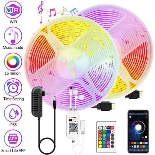 Smart WiFi LED Strip lights stripe 10M 12V RGB led light Waterproof 5050 SMD Ribbon 5M Tape Diode 24 key APP Control luces led