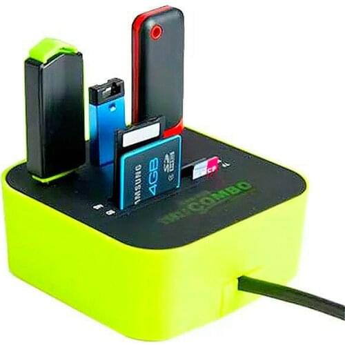 USB HUB Combo All In One USB 2.0 Micro SD High Speed Card Reader 3 Ports Adapter Connector For Tablet PC Computer Laptop