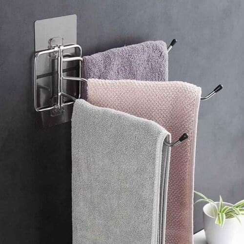 Towel Bar 180 Degree Towel Rack Bathroom Swivel Towel Bar Space Saving Wall Mount Rotating Towel Rai Kitchen Bathroom Accessory