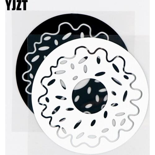 YJZT 13×13CM Donut Beautiful Car Sticker Vinyl Decal Window Decor Car styling Black / Silver 10A-0793