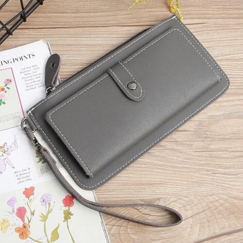033 women wallet long pu leather fashion crown phone bag card holder unique purse