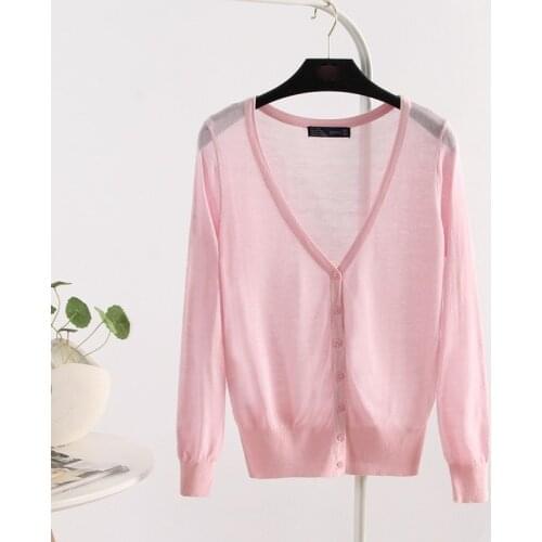 Female Cardigan Summer Cardigan Women Green Button Up Crop Top Knitted Cardigan Loose Long Sleeve 2021 Kardigan C-608-18 Pph560