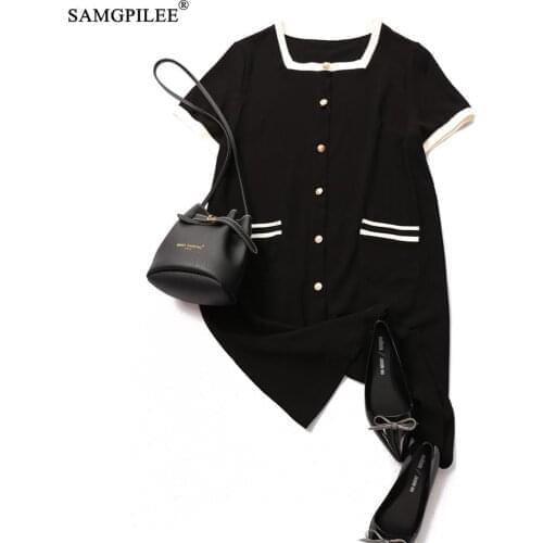 Women Dresses Summer 2021 Vestido Casual A-line Patchwork Elegant Dress Short Sleeve Hollow Out O-neck Women Summer Sundress 3XL