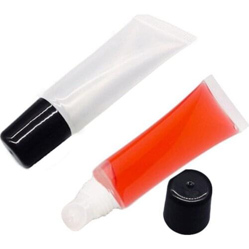 100pcs 10ml Empty Tubes Lip Gloss Balm Sunscreen Cream Clear Cosmetic Containers Squeeze Dispensing Bottle