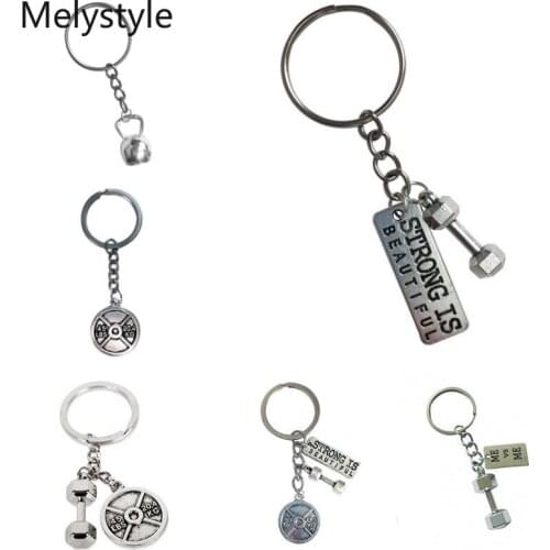 2019 Dumbbell Keychain Men Fitness Bodybuilding Key Chains For Car Wallet Keys Ring Sports Men Hip Hop Jewelry Gym Gifts