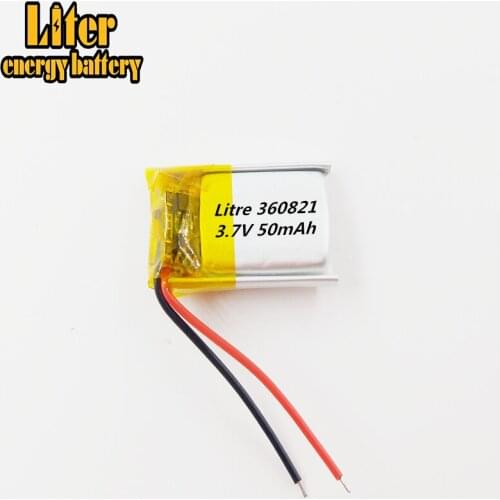 3.7V,50mAH,360821 PLIB; polymer lithium ion / Li-ion battery for GPS,mp3,mp4,mp5,dvd,bluetooth,model toy mobile bluetooth
