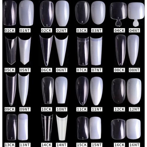500PCS/Bag Short False Nails Full Cover Coffin Fake Nails Acrylic Nail Art Tips Ballerina Press On Nails DIY For Nail Salon