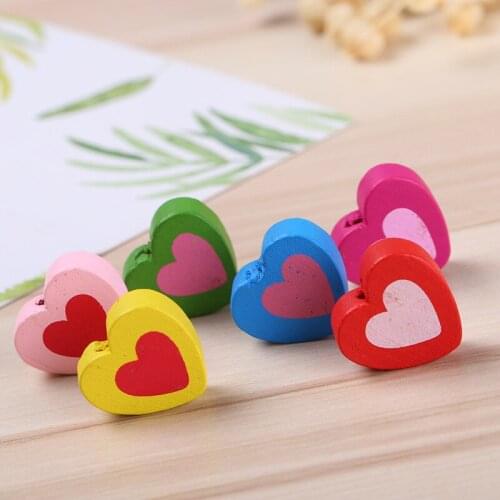 60pcs/lot Heart & Smiling DIY Childrens Hand Accessories Beaded Wood 18MM Korean Peach Color Beads Wood Craft MR 004