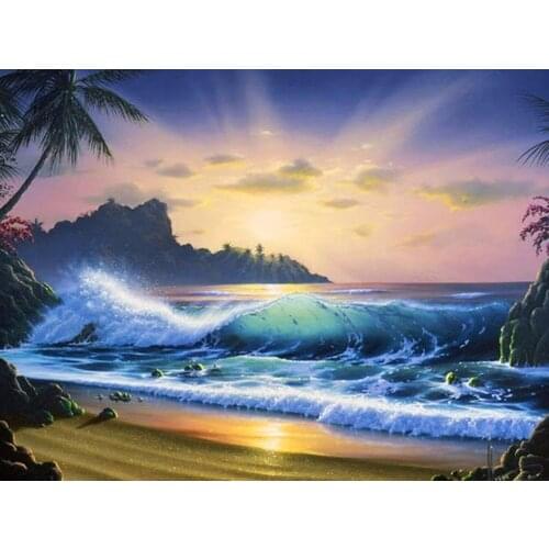 5D DIY Diamond Painting Scenic Sunset Diamond Embroidery Full Pack 3D DIY Kit Diamond Mosaic Decorative Rhinestones
