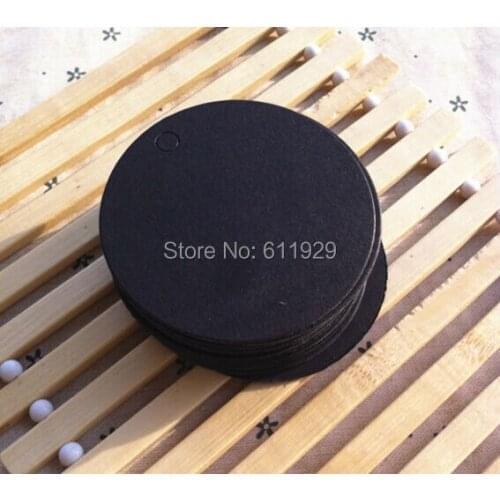 Free shipping 300 pcs a lot blank 350 gsm round black paper hang tag dia. 5.5cm/baking price tag/garment printed paper tag