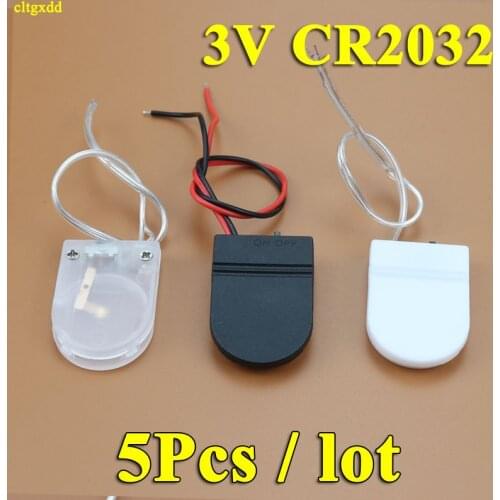 Cltgxdd 5Pcs CR2032 Button Coin Cell Battery Socket Holder Case Cover With ON/OFF Switch 3V x1 6V battery Storage Box