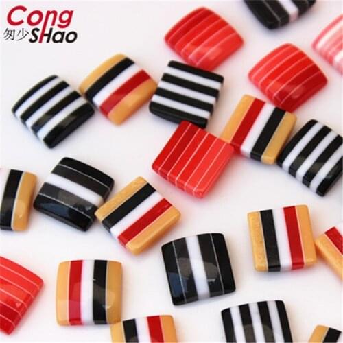 Cong Shao 200PCS 10mm Square shape Colorful flatback Resin rhinestone trim stones and crystals costume DIY Accessories CS1001
