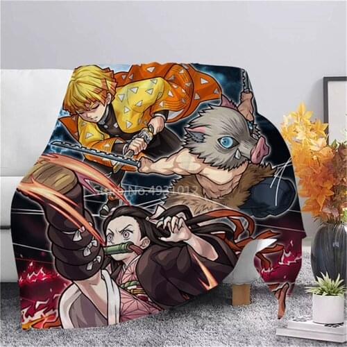 Fashion Anime Demon Slayer Season 2 Flannel Soft Warm Blanket Printed Quilts Bedding Cover Sofa Travel Office Throw Blanket