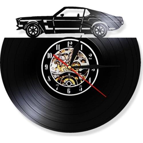 Classic Super Racing Car Wall Art Clock Automobile Vinyl LP Record Wall Clock For Pub Bar Club Living Room Home Decor Gift