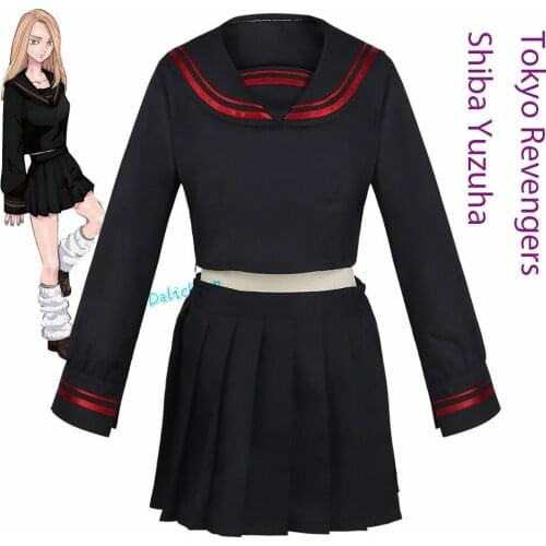 Tokyo Revengers Shiba Yuzuha Cosplay Costume Anime School Uniform Sailor Suit Girls Women Halloween Party Dress