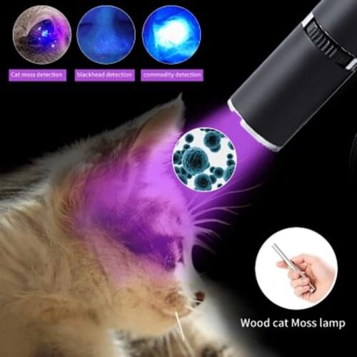WOODs Lamp Fungus Test Lamp Light Cat Dog Moss Tinea Light Skin Ultraviolet Light UV Flashlights Pets Urine And Stains Detector