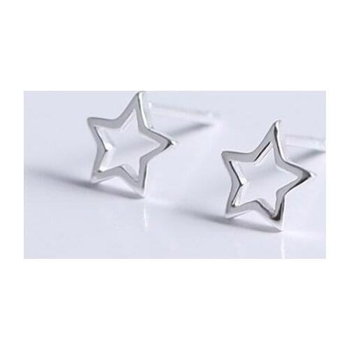 Cute Pentagram Star Stud Earrings For Women Girls Statememt Korean Real 925 Sterling Silver Earring Party Gifts Fashion Jewelry