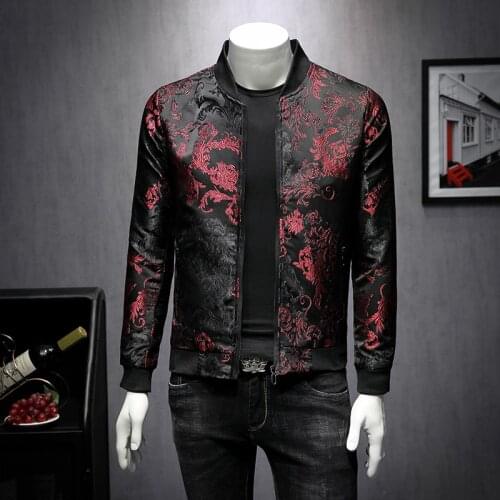 2021 Fall Paisely Floral Jacket Men Vintage Business Bomber Jacket Men Coat Windbreaker Clothes Men Vintage Jacket Coat 5XL