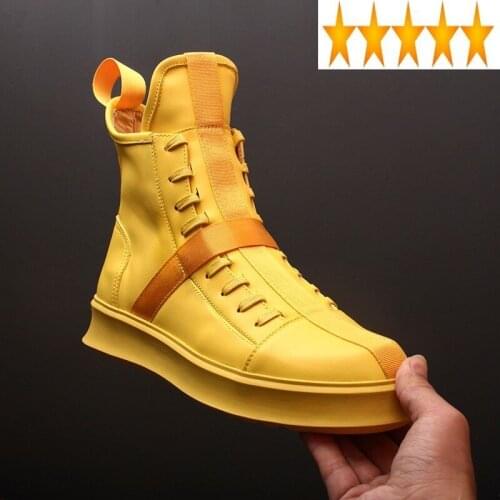 Street Boots Men Platform Ankle High-Top Sneakers Personality Punk Zipper Hip Hop Winter Runway Shoes Bota Masculina