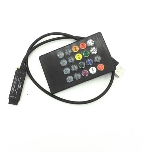 5pcs 5V Music IR Controller 20 Keys 6A 3*2A Black Voice Sound Sensor Remote Practical Home Party For usb 5050 3528 RGB 5V Strip