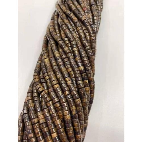 Natural bronze ash stone cut partition piece Hercyine piece 2x3mm 2x4mm DIY boutique jewelry crystal length 38cm