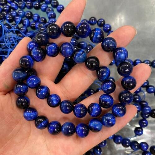 Natural Stone 10 mm Blue tiger eye Beads for Jewelry Making DIY Necklace Bracelet Accessories