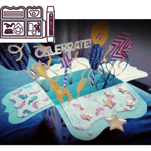 New Design Metal Cutting Die Christmas box gift celebrate balloon star Scrapbooking Album Paper DIY Card Craft Embossing Die
