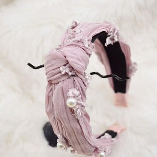 Fashion Pearls Fabric Hair Hoop Headband Hairband for Women Girls High-quality Korea style Hair Band Hair Accessories