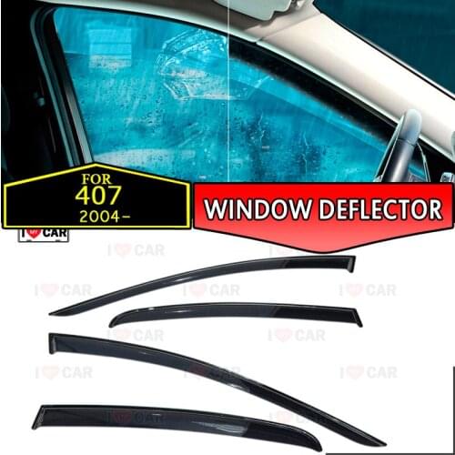 Window deflectors for Peugeot 407 Sedan 2004-2010 car window deflector wind guard vent sun rain visor cover car styling
