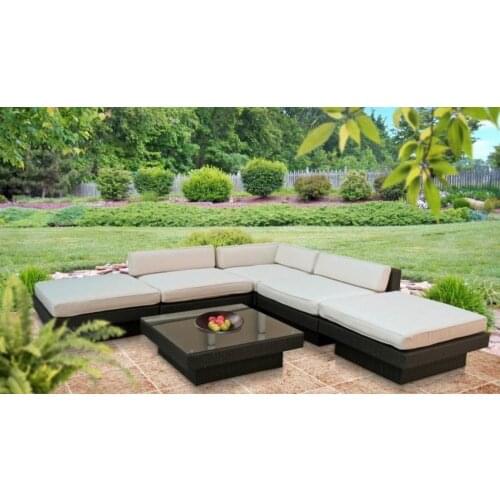 Luxury home furniture rattan 6- seater sofa