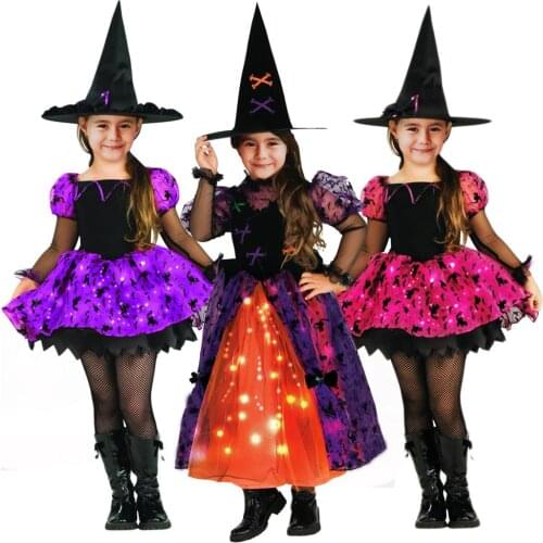 Halloween Led Light Childrens Witch Costume Luxury