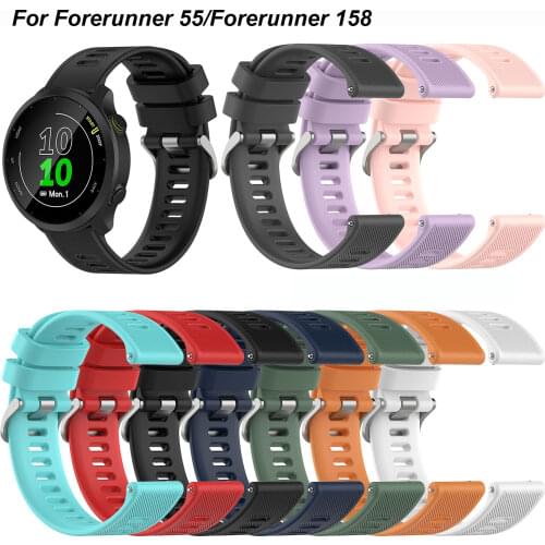 Compatible with Garmin Forerunner 55/Forerunner 158 Straps, Quick Release Replacement Soft Silicone Bands Sport Wristbands