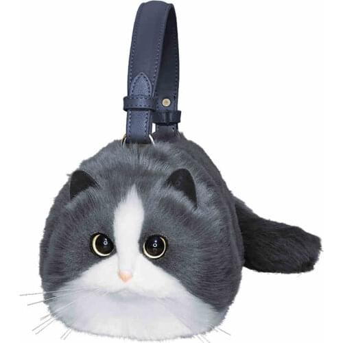 High quality imitation cute cat bag with large capacity plush Garfield cat super fire shoulder crossbody bag for women and men